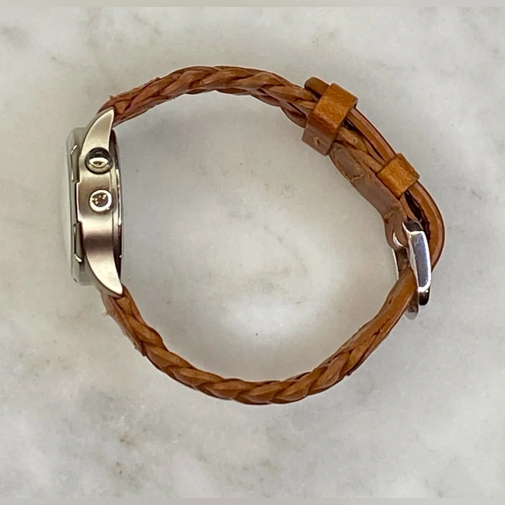 Dakota women’s watch with tan braided wristband